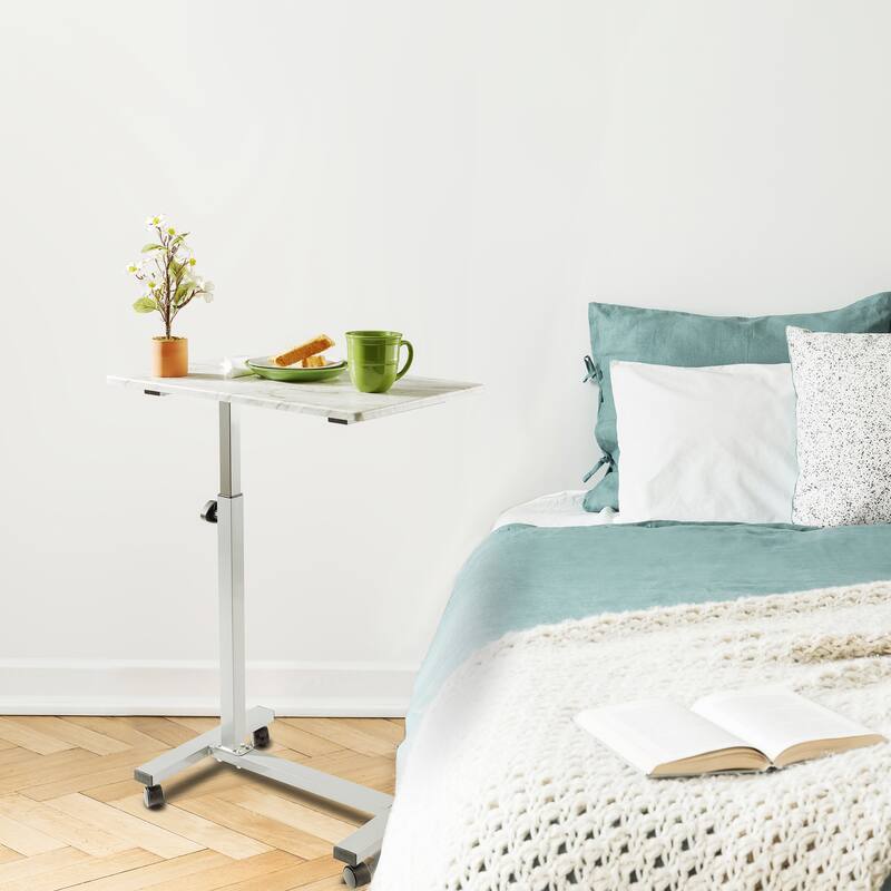 airLIFT 23.6" Overbed Height Adjustable Mobile Side Table Cart