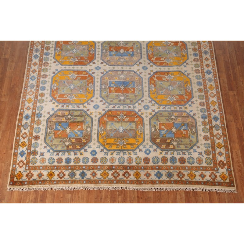 Geometric Khotan Oriental Area Rug Wool Carpet - 8'1" x 10'2"