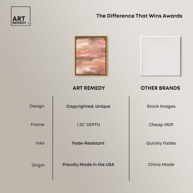 Art Remedy Loose Powder Framed Boho Abstract 1 Piece Canvas Wall Art