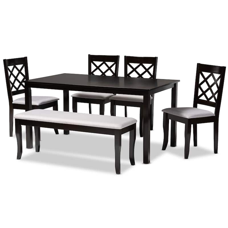 Andor Modern and Contemporary 6-Piece Dining Set - Grey