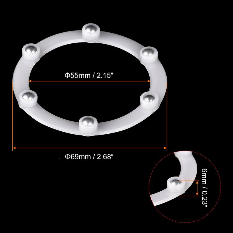 Rotating Swivel Stand with Steel Ball Lazy Susan Base Turntable 4Pcs - White - 69 x 55mm