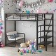 preview thumbnail 1 of 12, Modern Twin Size Metal Loft Bed With Bench And Storage Staircase for Bedroom