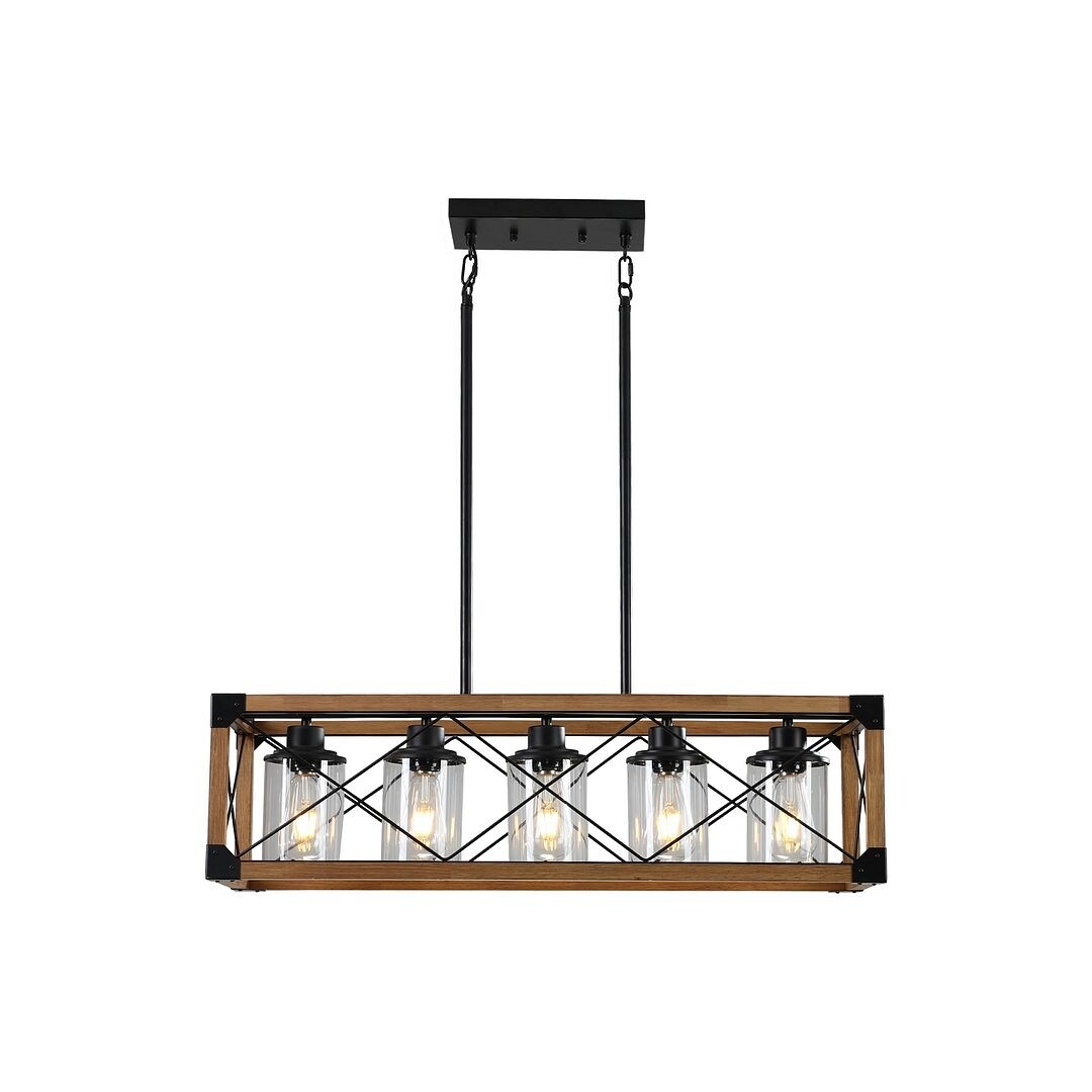 Farmhouse 5 Light Black Chandelier Height Adjustable Iron Vintage Rustic Pendant 31 L Bed Bath Beyond 41528515
