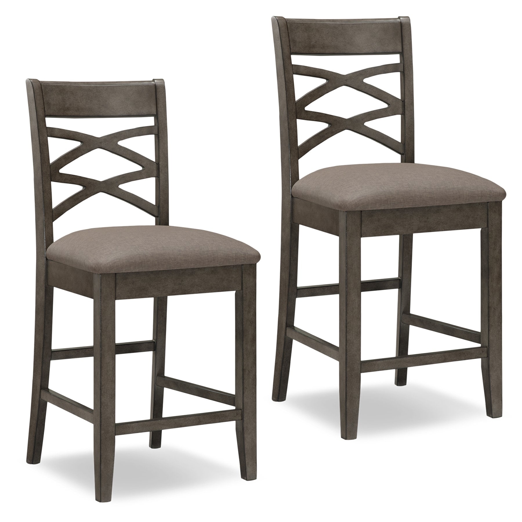 KD Furnishings Moss Heather Seat Wood Double Crossback Counter