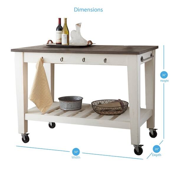Cottonvile Two Tone Kitchen Cart on Casters by Greyson Living