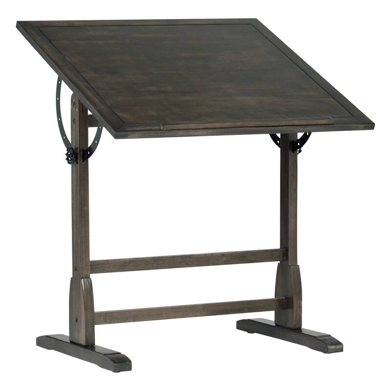 Studio Designs 36-inch Vintage Wood Drafting Table with Angle Adjustable Top for Drawing - Distressed Black