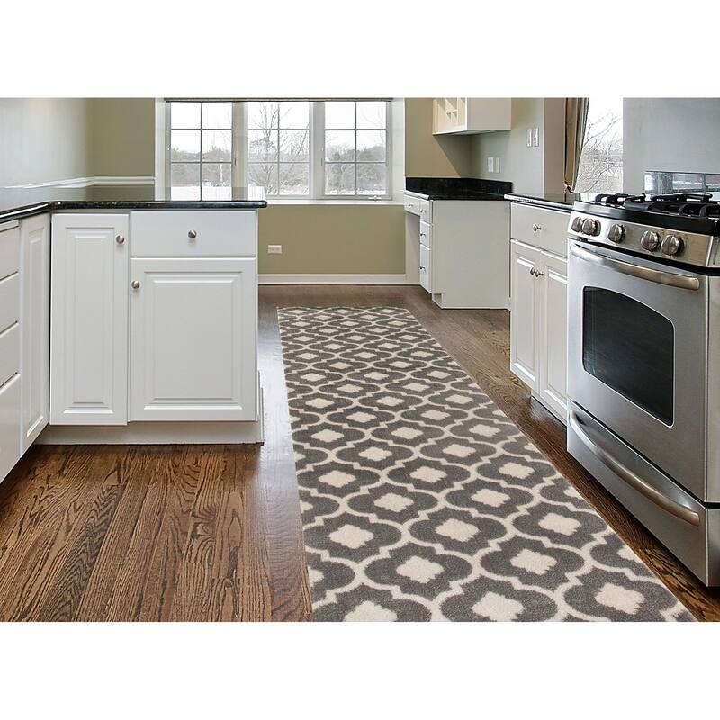 Porch & Den Touro Trellis Area Rug - 2' x 7'2" Runner - Gray