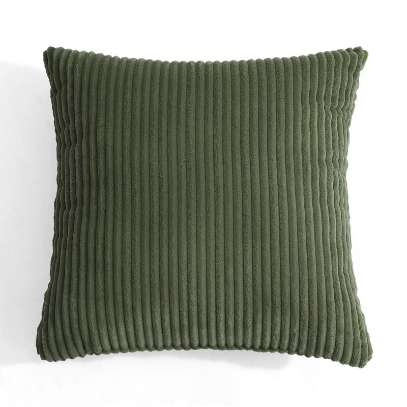 Set of 2 Modern Square Corduroy Accent Throw Pillow