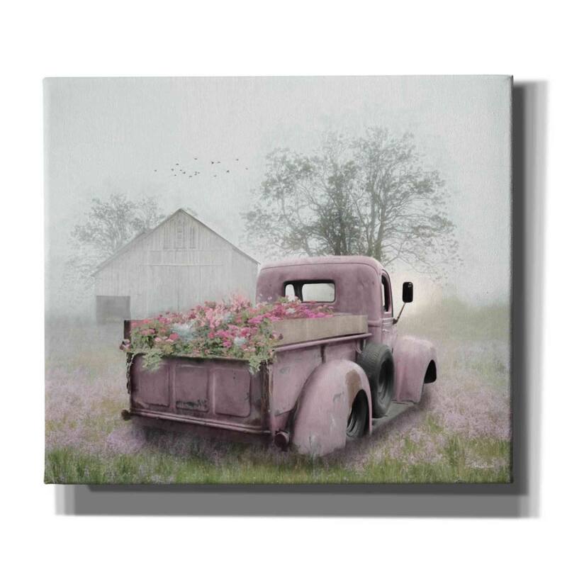Epic Graffiti 'Pink Flower Truck' by Lori Deiter, Canvas Wall Art - 30x26