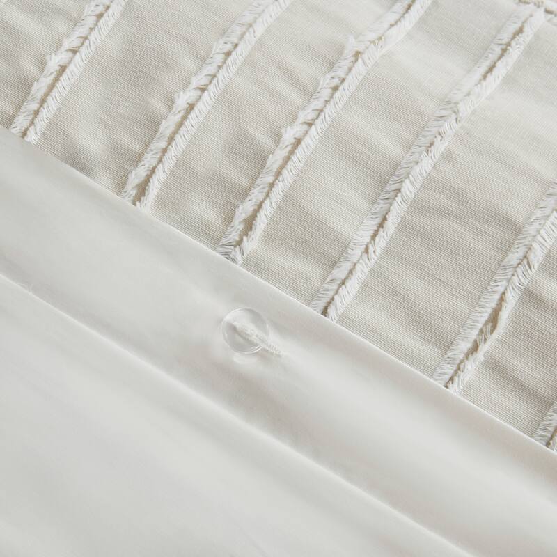 Madison Park Signature Essence Oversized Cotton Clipped Jacquard Comforter Set with Euro Shams and Throw Pillows