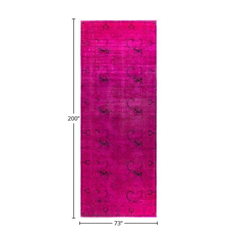 Fine Vibrance, One-of-a-Kind Hand-Knotted Area Rug - Pink, 6' 1" x 16' 8" - 6' 1" x 16' 8"