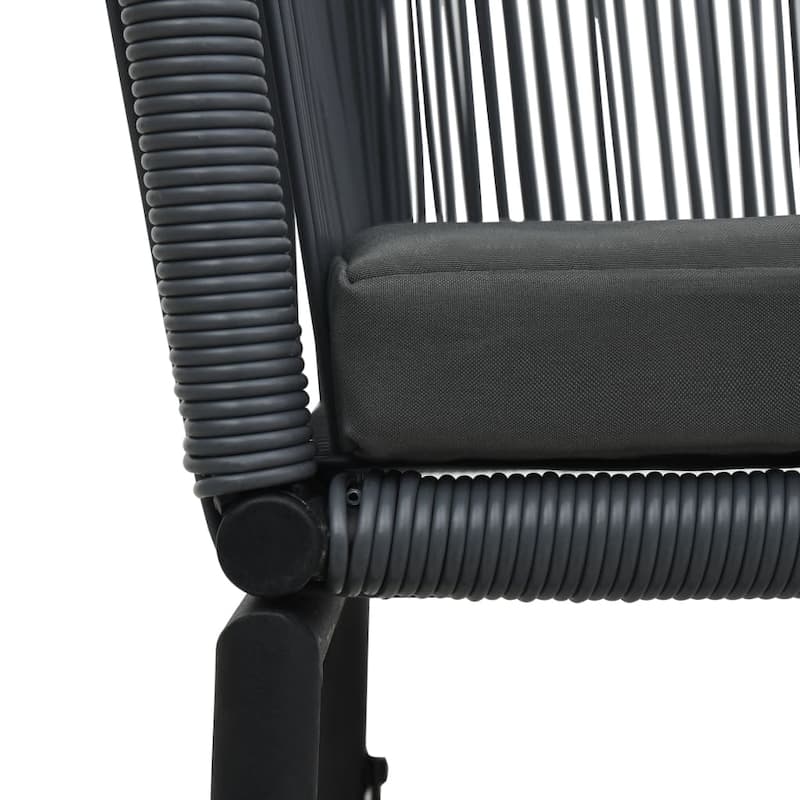 vidaXL Patio Chairs 2 Pcs Wicker Patio Dining Chair with Cushion PE Rattan