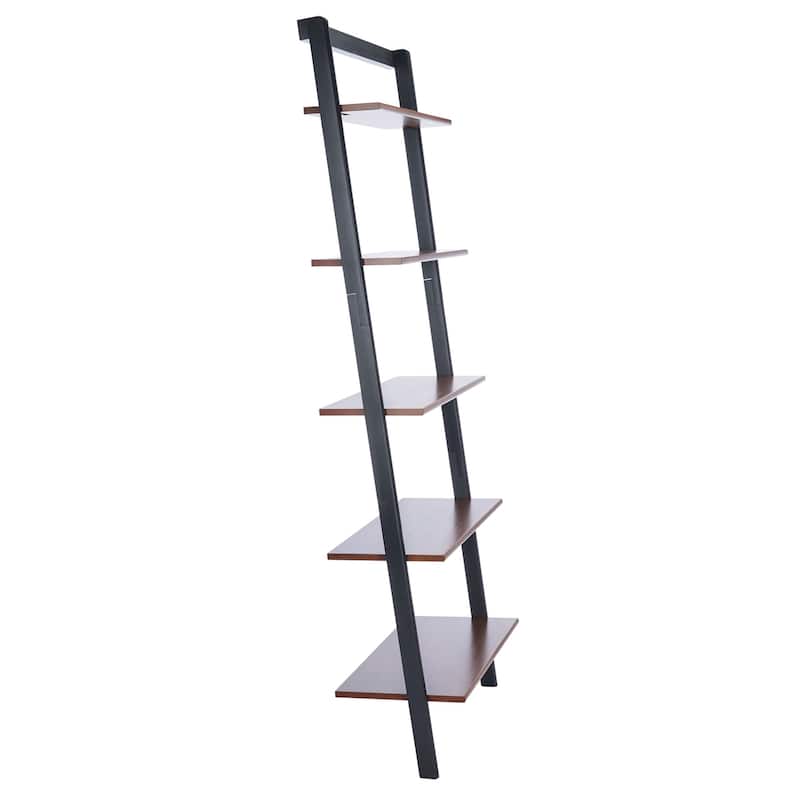 SAFAVIEH Vukica 5-Tier Leaning Etagere Bookcase - 27.6" W x 14" L x 76" H - 28Wx14Dx76H