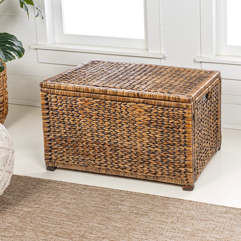 happimess Anada Wicker Weave 30" Storage Trunk, Natural