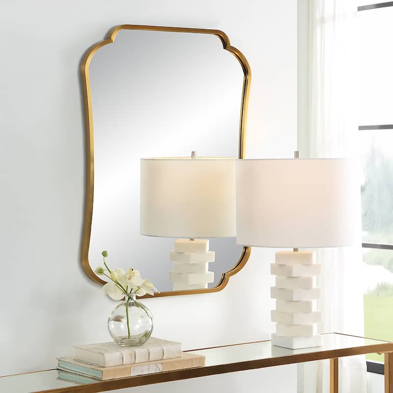 Uttermost Athena Brushed Brass Mirror - 24"W x 32"H x 1"D