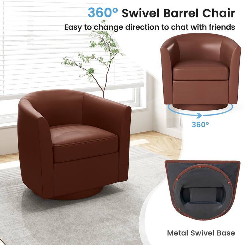 Modern Swivel Accent Chair with Ottoman for Living Room or Bedroom