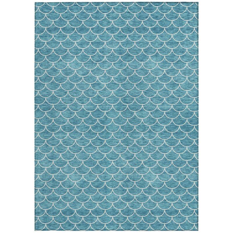 HomeRoots Geometric Transitional Rectangle Outdoor Rug