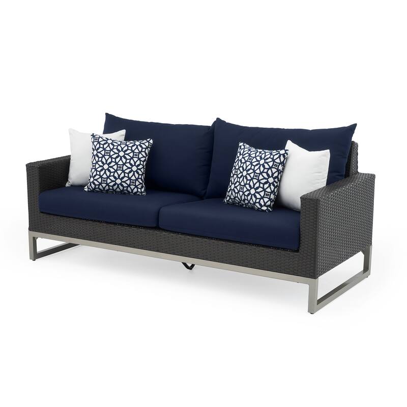 Milo Espresso 4 Piece Sunbrella Outdoor Patio Motion Fire Set
