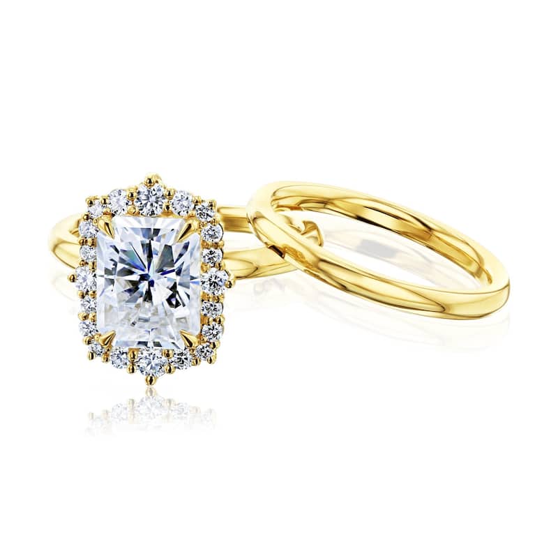 Annello by Kobelli 14k Gold Forever One Raina Bridal Set (DEF/VS, DEF/VS)