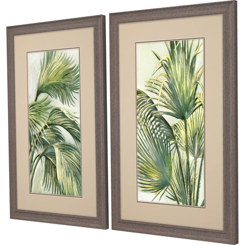 HomeRoots Set Of Two Summer Breeze Brown Framed Wall Art
