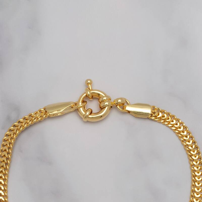 Victoria Townsend Yellow Gold Plated Wheat Chain Bracelet