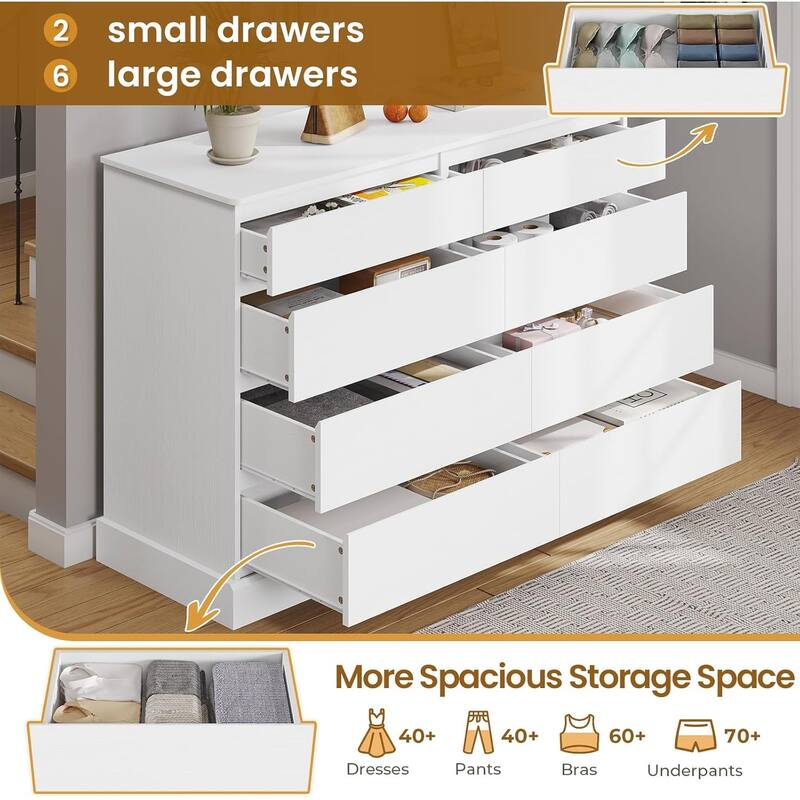 Bedroom Dresser Charging Station Storage Drawers Chest of Drawers