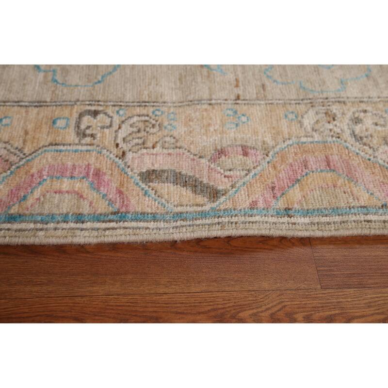 Handmade Vegetable Dye Oushak Turkish Area Rug Oriental Wool Carpet - 5'4"x 7'1"