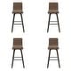 preview thumbnail 21 of 120, Skara Swivel Bar Stool, Upholstered Bar Height Chair with Bentwood Frame Set of 4 - Vintage Dark Brown Faux Leather & Espresso