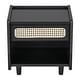 preview thumbnail 5 of 19, Christopher Knight Home - Zessia Retro 19" Wood Nightstand with Woven Drawer and Open Shelf