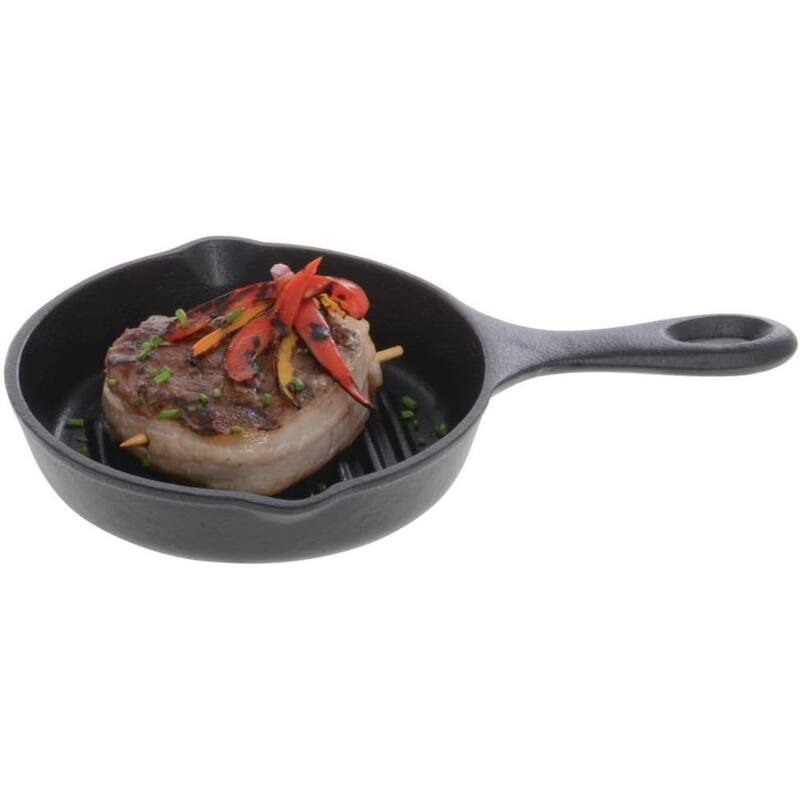 Norpro Pre Seasoned Cast Iron Mini Grill Pan Black 6.75 Inch Bed