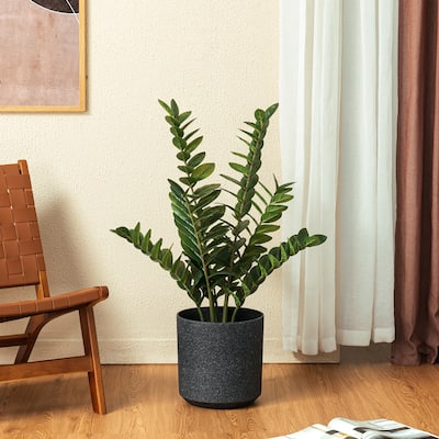 Glitzhome 2.75ft. Zamioculcas Artificial Plant Faux Money Tree in Pot - 17.00"D X 33.00"H
