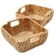 preview thumbnail 5 of 45, Hyacinth Seagrass Oval Storage Baskets with Wooden Handles Woven Bins