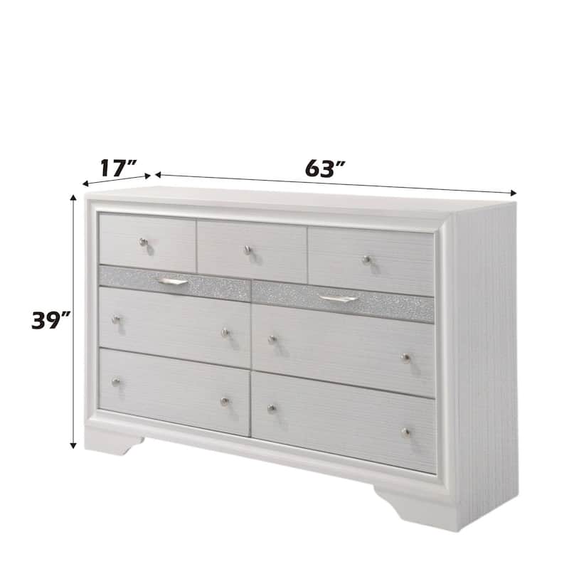 Wood 9 Drawers Chest, Storage Dresser with Jewelry Drawer, No Assembly