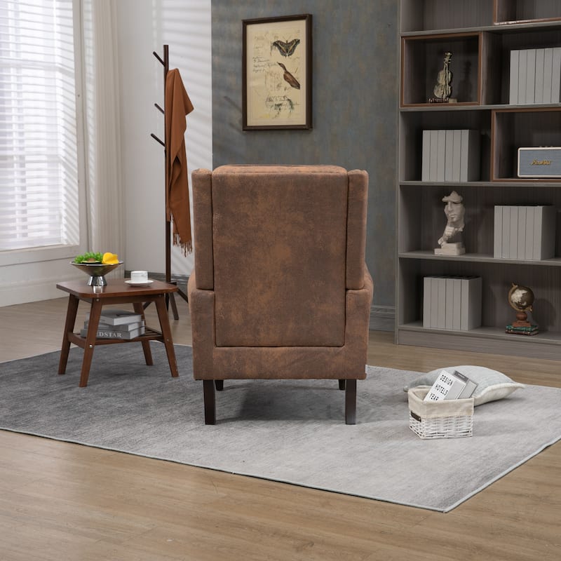 Mid-Century Modern Living Room Chair with Wood Frame, Tan