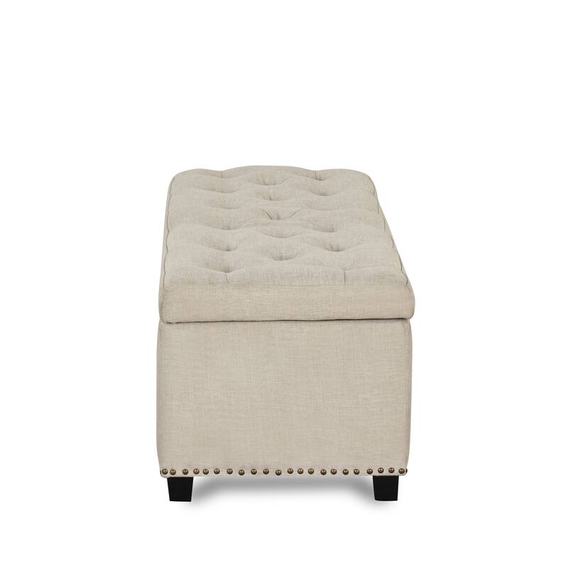 DH Basic Modern Brian 48-inch Rectangular Linen Storage Ottoman Bench by Denhour