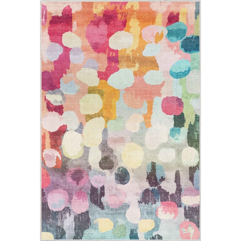 Well Woven Apollo Abstract Galets Aquarelle Pebble Watercolor Area Rug