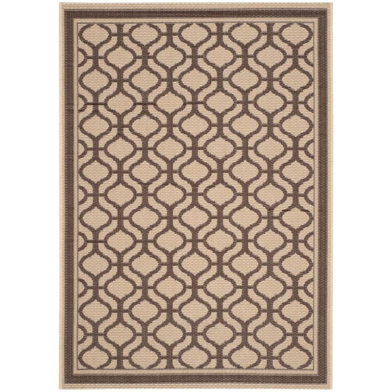 Martha Stewart by SAFAVIEH Tangier Indoor/ Outdoor Waterproof Rug - 4' x 5'7" - Cream/Chocolate