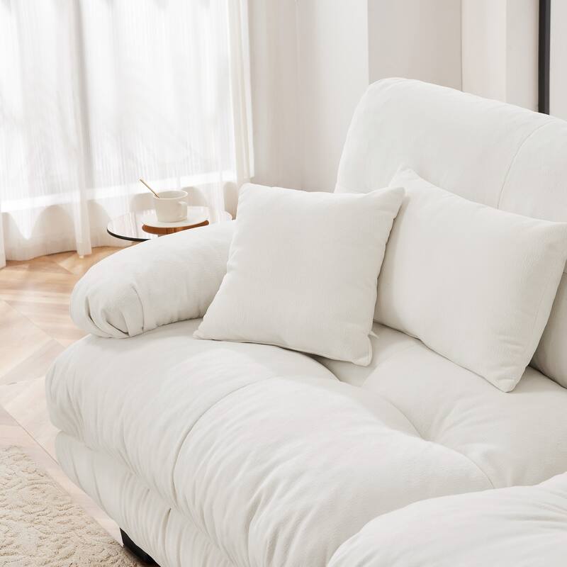 173.2" Chenille U-Shaped Cloud Sectional Sofa with 2 Ottomans (4-Seater Modular)