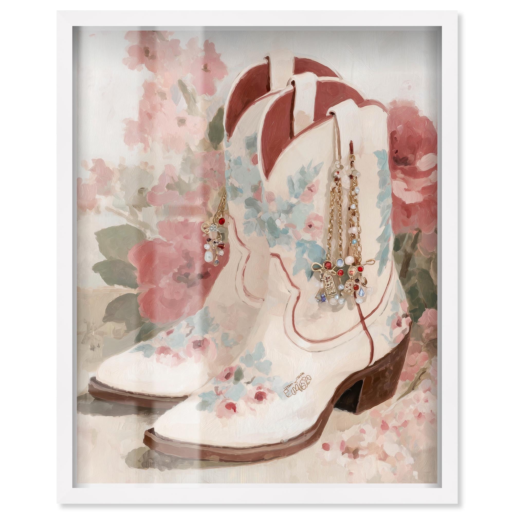 Spring Charm Boots Easter Wall Decor Shadowbox Print by Art Remedy