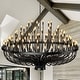preview thumbnail 13 of 29, Modern Farmhouse Candle Chandelier Black Large Wagon Wheel Chandeliers 70.8x70.8x51.77in