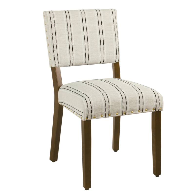 Black/White Fabric Upholstered Wood Frame Dining Chair, Sturdy Dining Chair for Dining Rooms - 22.75