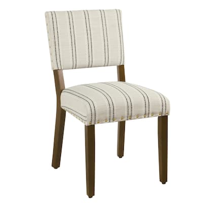 Black/White Fabric Upholstered Wood Frame Dining Chair, Sturdy Dining Chair for Dining Rooms - 22.75