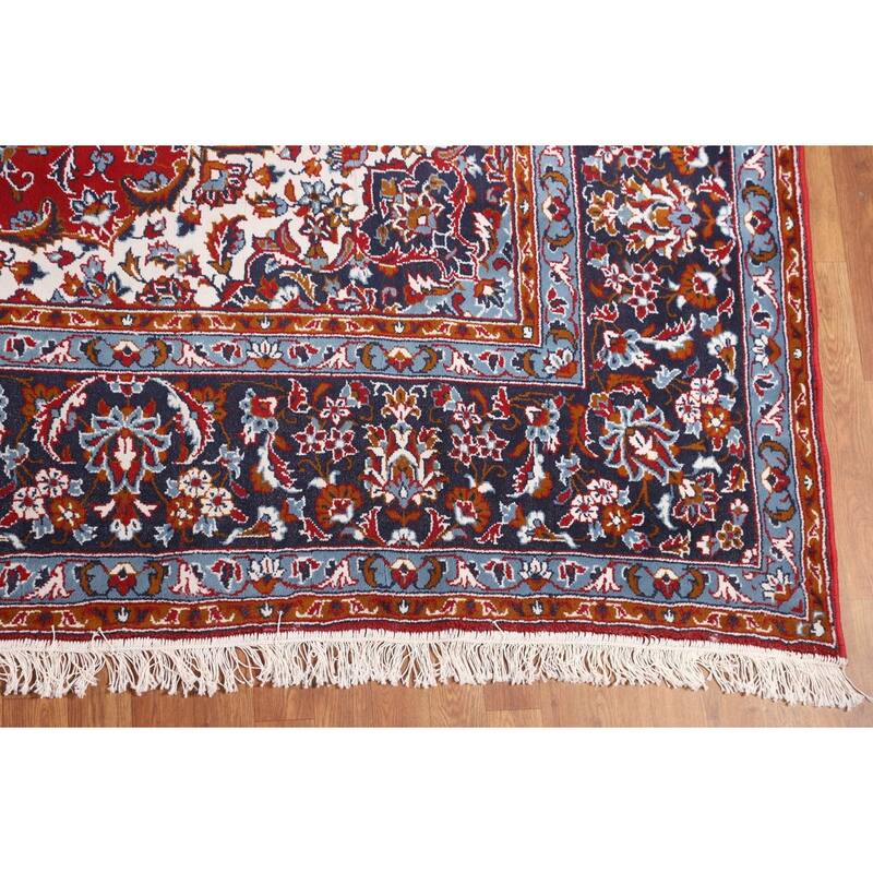 Traditional Red Kashan Turkish Area Rug Oriental Machine-Made Carpet - 9'9" x 12'11"