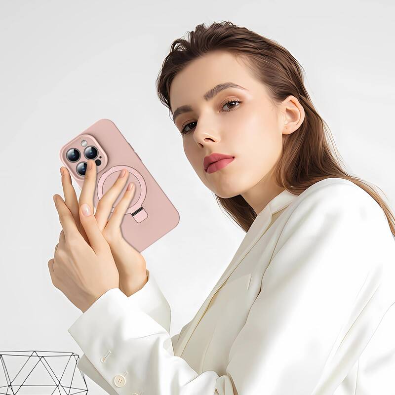 6.1in iPhone 13 Pro Case, Liquid Silicone, Moisturizing Factor, Extreme Soft Slim Phone Case with Stand, Compatible with MagSafe