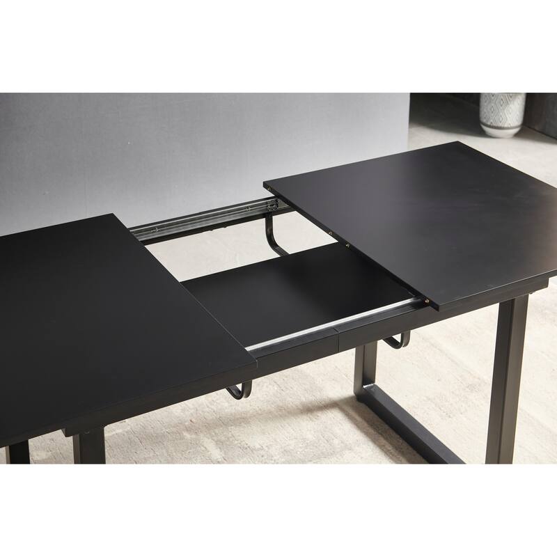 Square Extendable Dining Table with metal leg