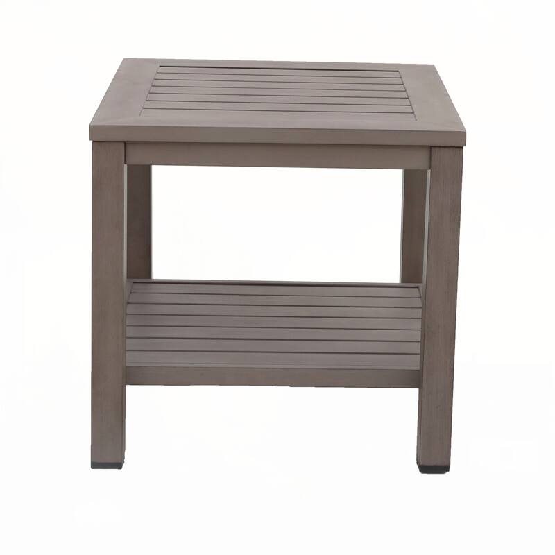 Aluminum End Table with Shelf