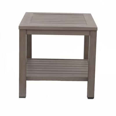 Aluminum End Table with Shelf