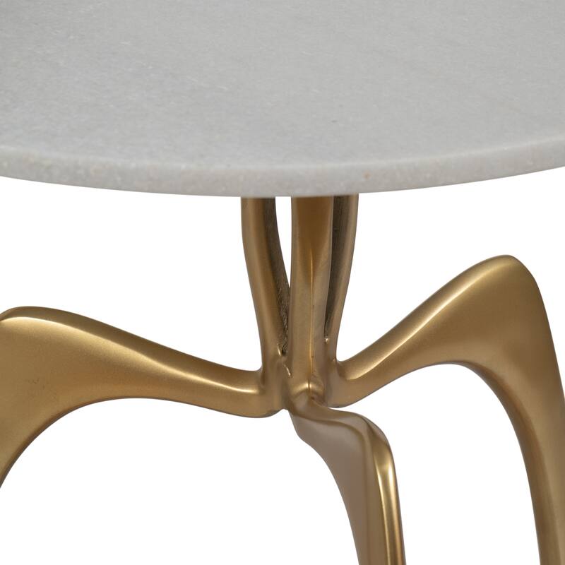 Round Marble Accent Table - Gold, 18" - 22.5"