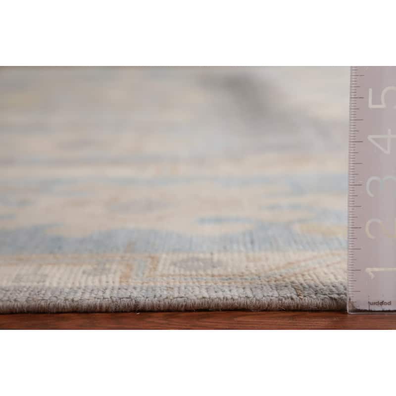 Hand Knotted Oriental 100% Wool Carpet Transitional All-Over Greys & Charcoal Oushak Area Rug - 12' 0'' X 8' 10''
