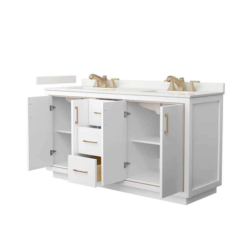 Wyndham Collection WCF111166D-QTZ-US3MXX Icon 66" Free Standing Double